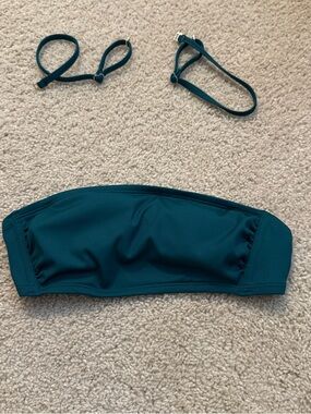 Teal Bandeau Bikini Top with Removable Straps
